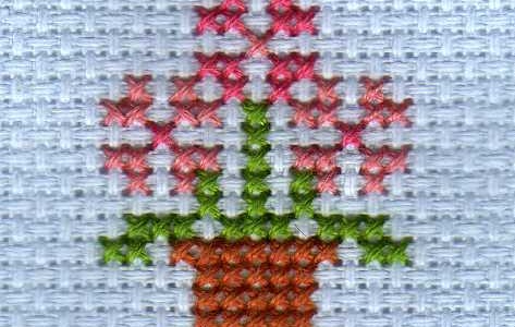 flower pot cross stitch