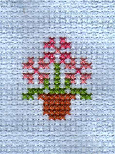 flower pot cross stitch