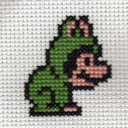 frog mario cross stitch